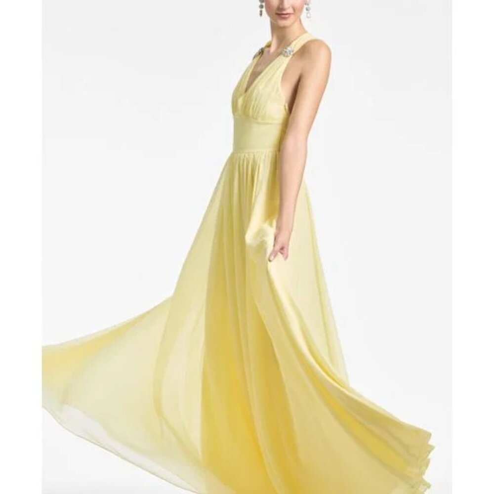 Sachin & Babi Women's Yellow Kenzia Gown NWT MSRP $850 Lemon Drop Sz 12 10 8 6 4 - Picture 3 of 7